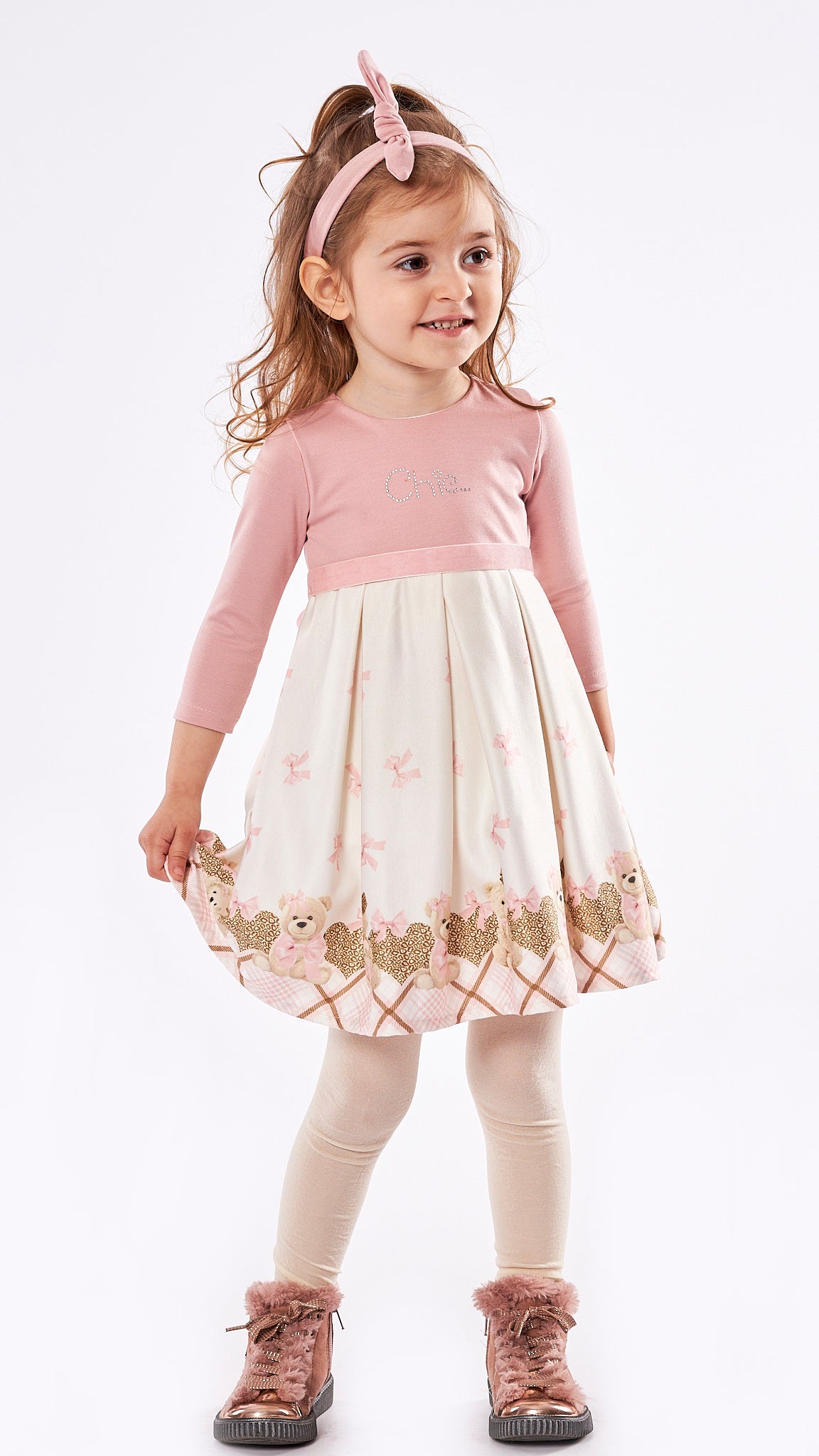 Ebita Teddy Bear And Bow Dress And Headband 9515