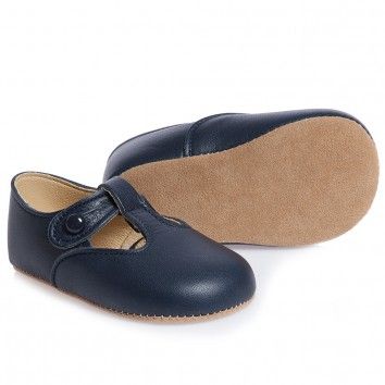 Early days Navy Classic T-bar Pram Shoe Alex