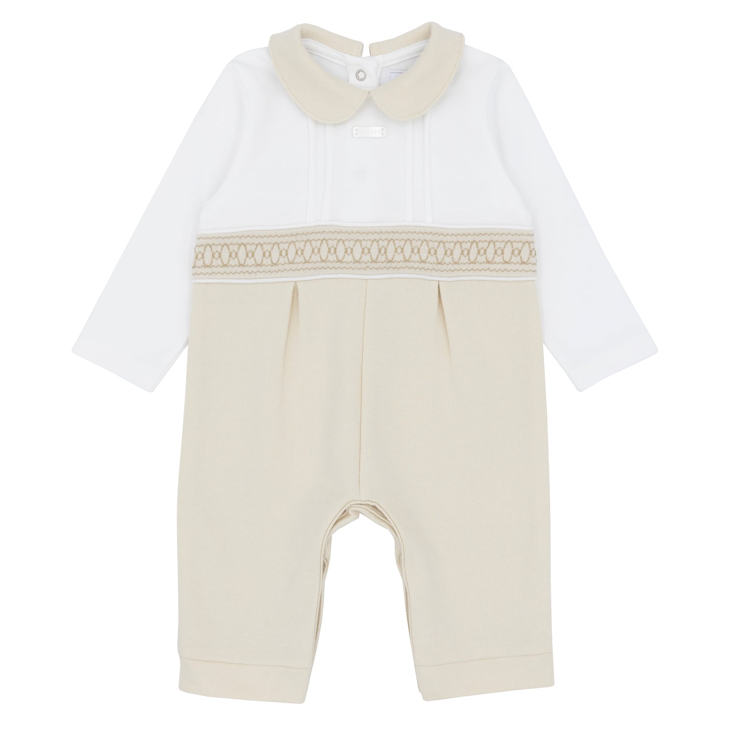 Amore Winter Boys Classic Beige Smocked Romper AM0004