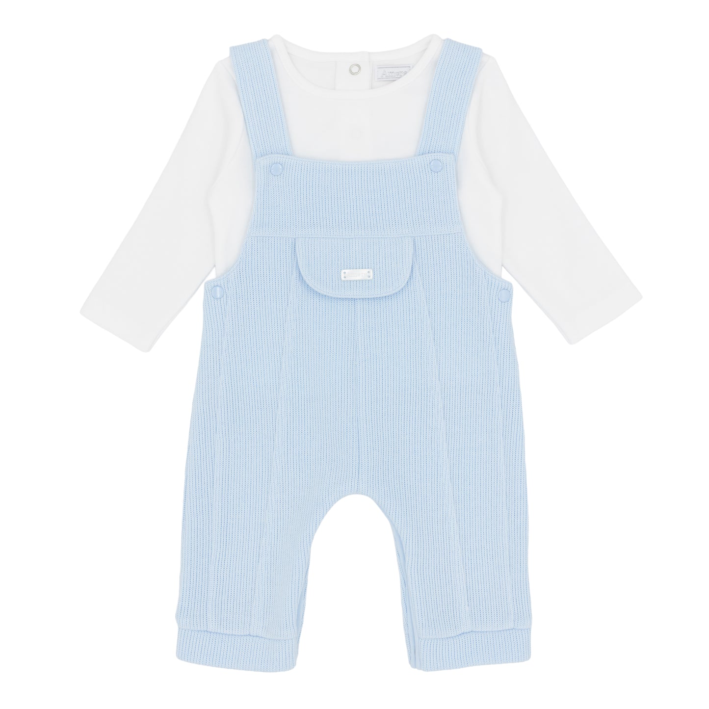 Amore Boys Winter Blue Knitted Dungaree Set AM0132