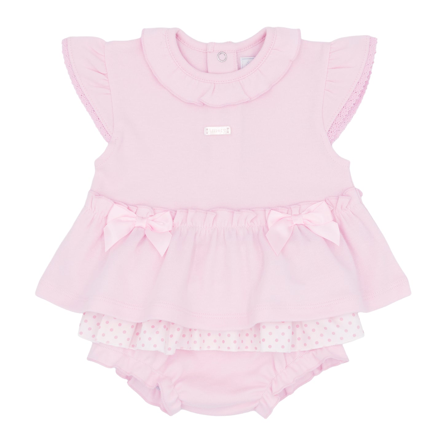 Amore Summer Girls Pink Polka Dot Jam Pant Set AM0059