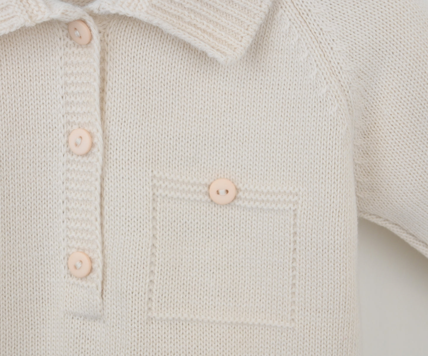 Pex Winter Knitted Louis Romper Natural