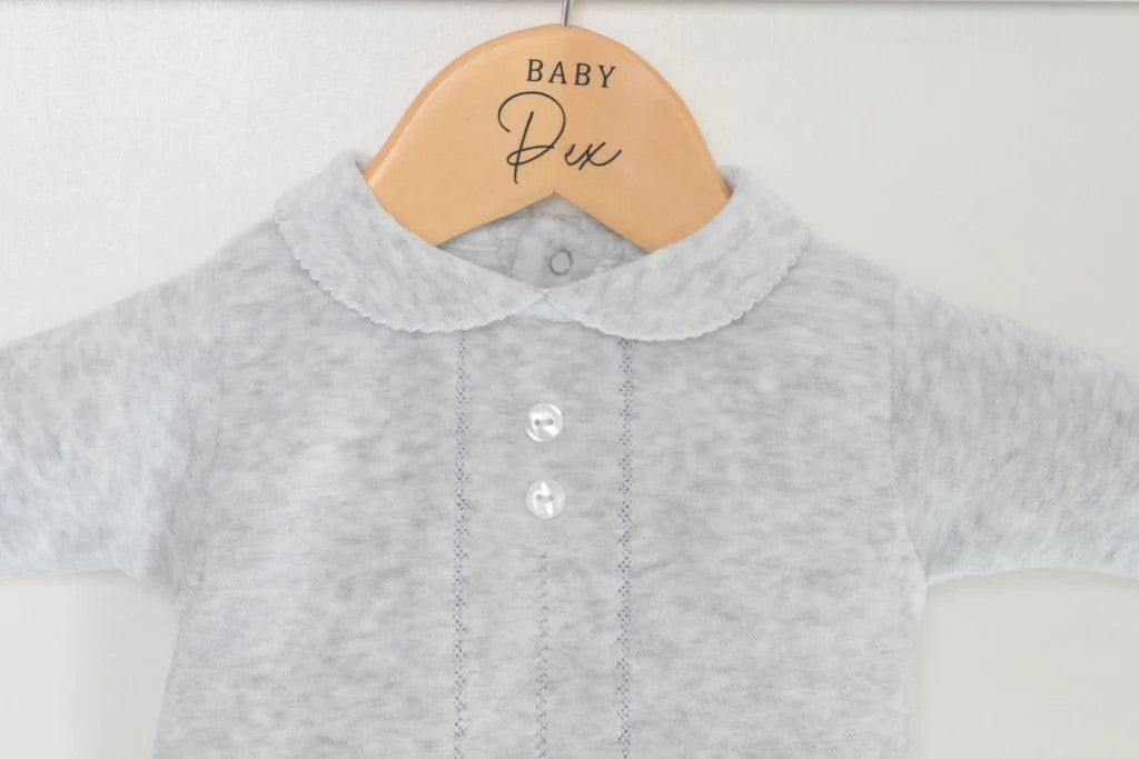 Pex Classic Velour Sleepsuit Silver
