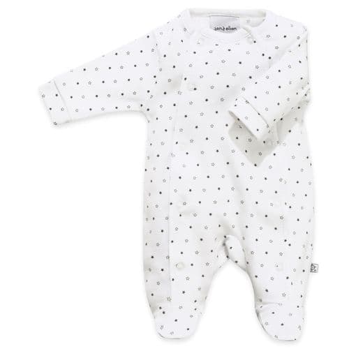 Dandelion Prem Cotton Stars Sleepsuit White AV1867