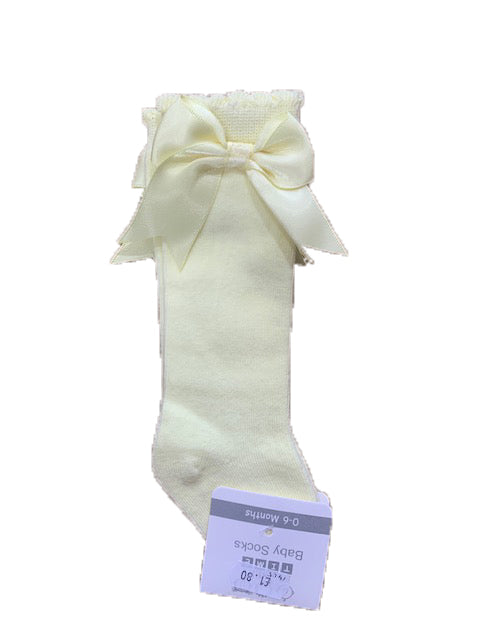 Nursery Time Knee High Lemon Bow Sock