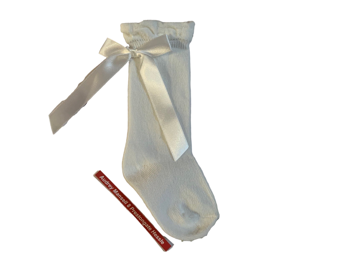 Pex Knee High Bow Sock Ivory