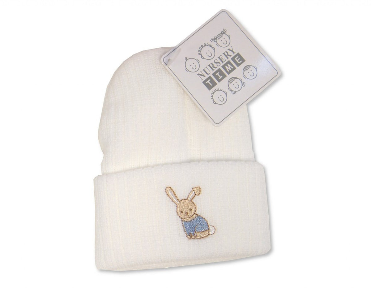 Nursery Time Knitted Rabbit Hat Blue