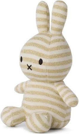 Miffy Organic Cotton Stripe Cream And Gold 23cm