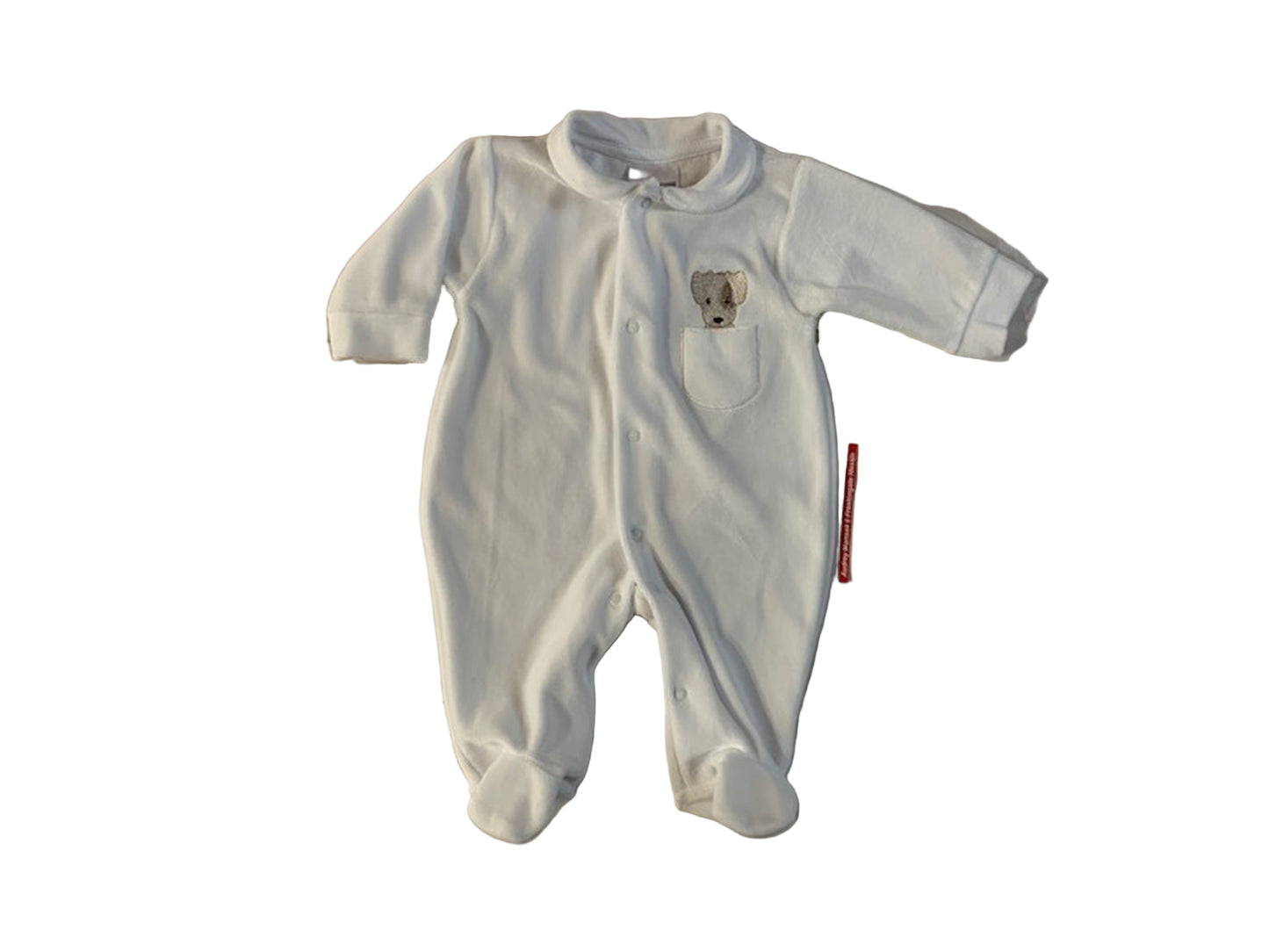 Pex Boys Patch Sleepsuit White