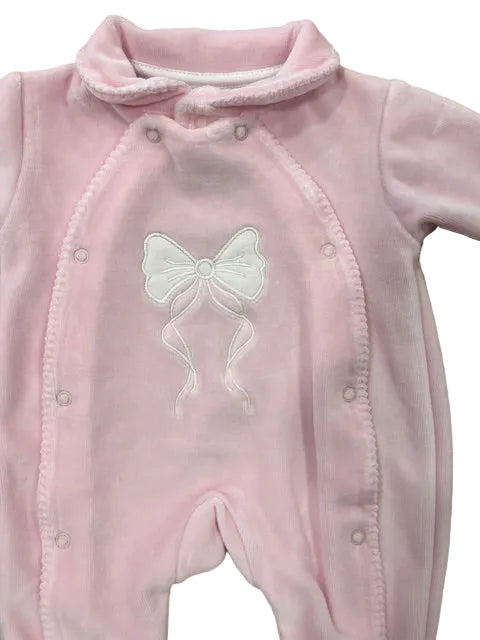 Pex Hallie Velour Sleepsuit Pink