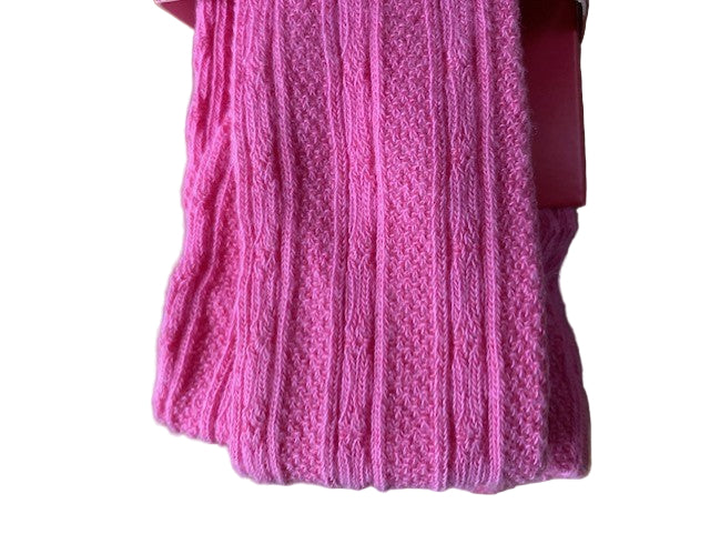 Piccalilly Cable Knit Tights Pink