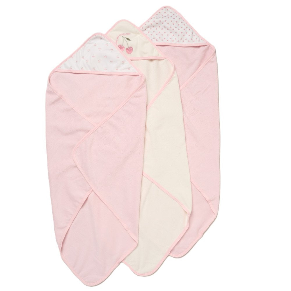 Rock A Bye Baby Boutique Girls Cherry And Hearts Six Piece Towel Set H12867