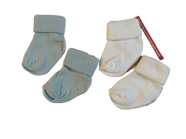 Pex Roma 2 Pack Turn Top Ankle Socks White/Blue