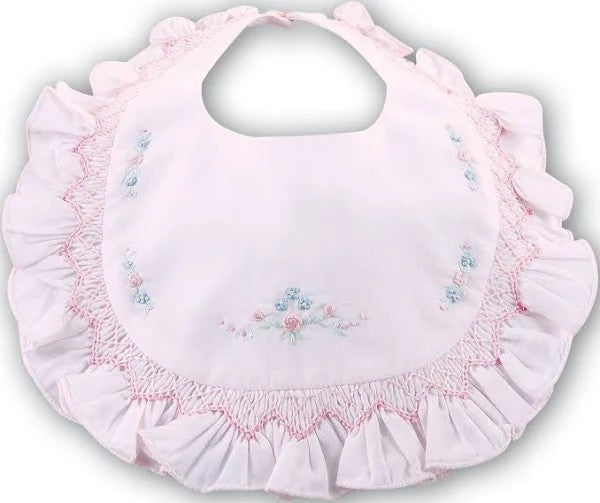 Sarah Louise Bib Pink With Embroidery 003307