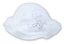 Sarah Louise Summer Hat With Flower White 003632