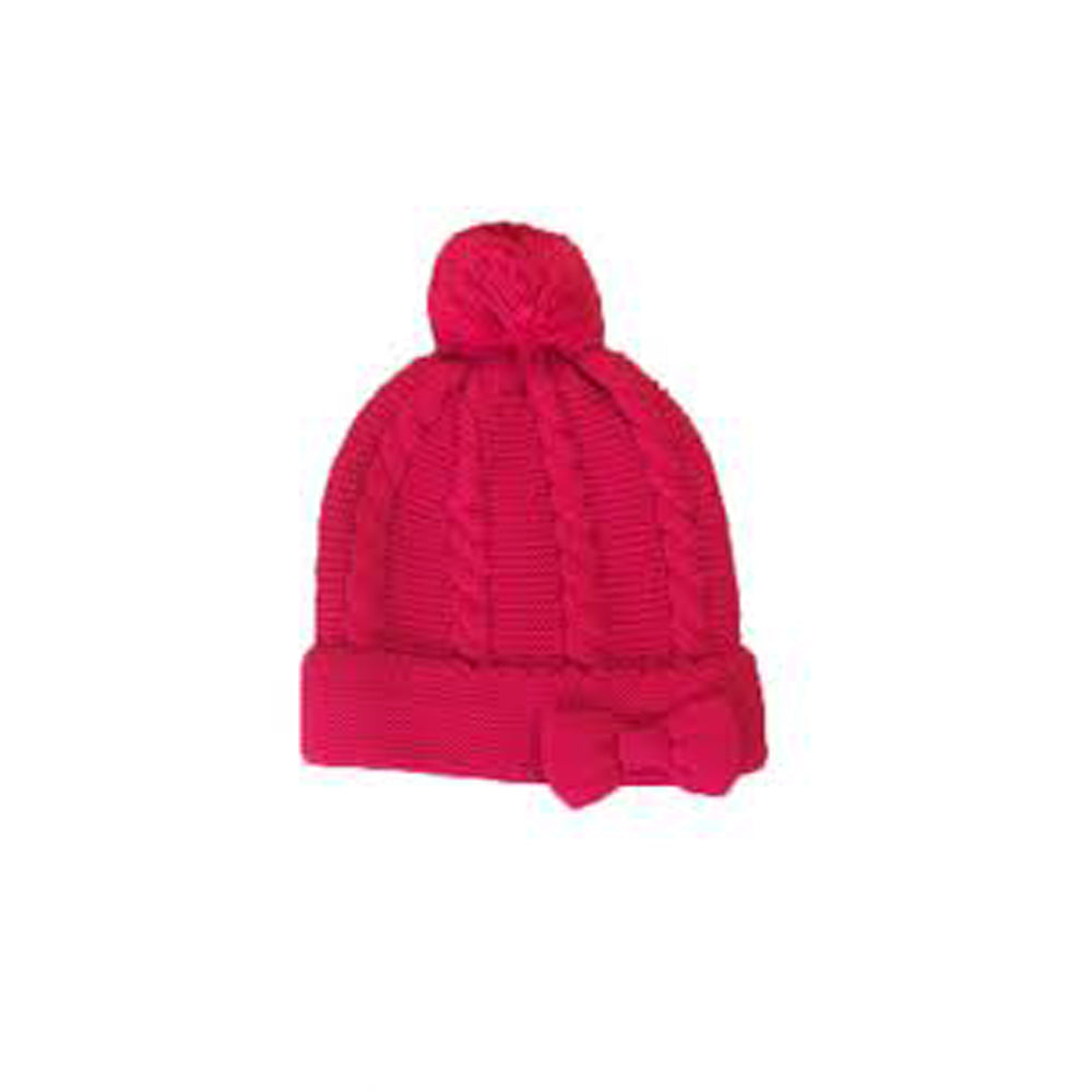 Sarah Louise Red Knitted Bow Hat 008060HP