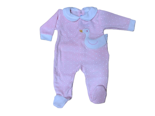 Sardon Spanish Velour Pink Duck Babygrower 25HA-700