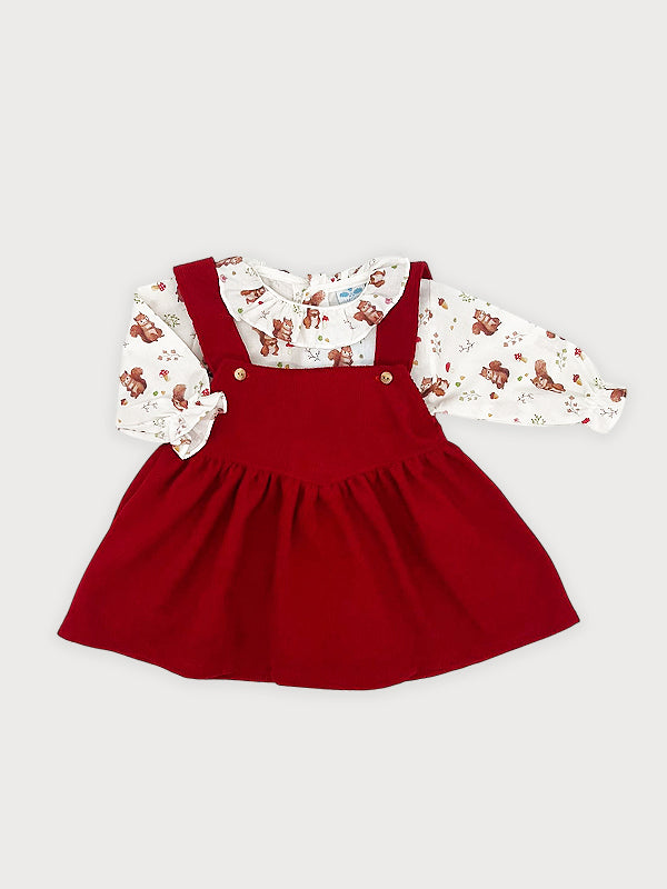 Sardon Spanish Winter Pinafore Dress And Blouse Squirrel 025BB-821