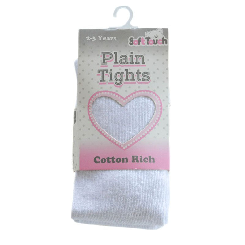 Soft Touch Babywear Plain White Tights