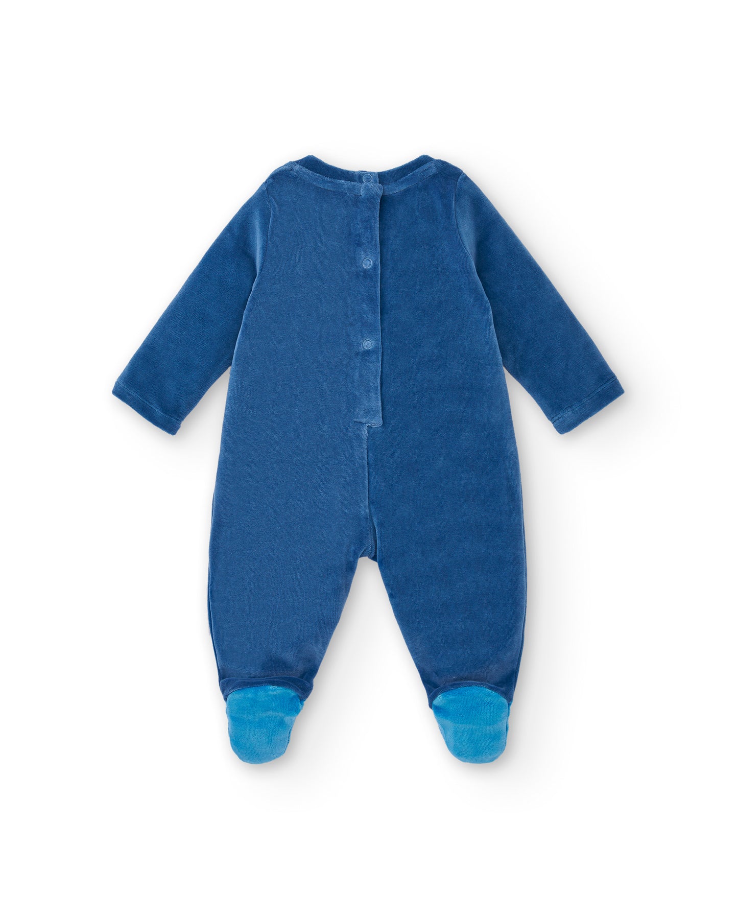 Tuc Tuc Hedgehog Forest Velour Romper Blue 8844 Back View