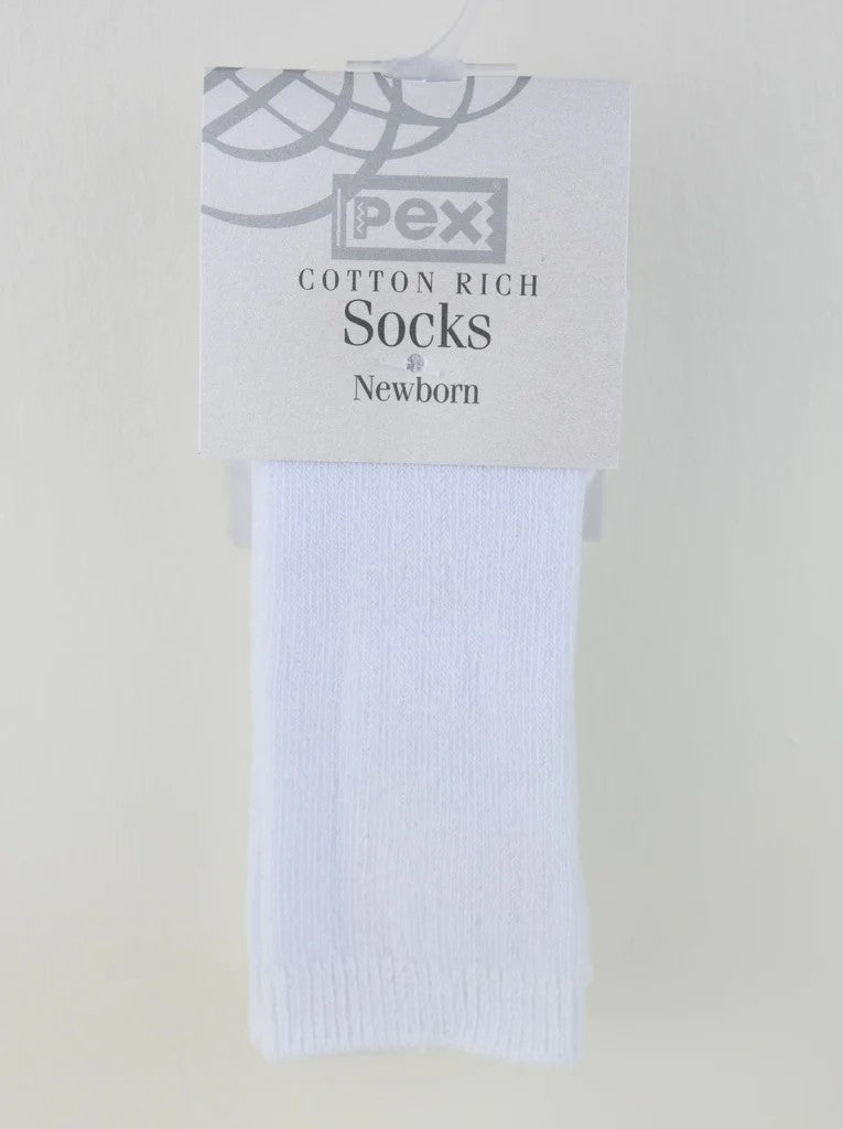 Pex Ribbed Knee High Sock Two Pack White