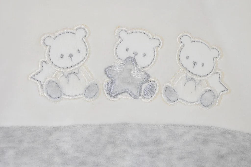 Pex Silver Bears Sleepsuit Velour