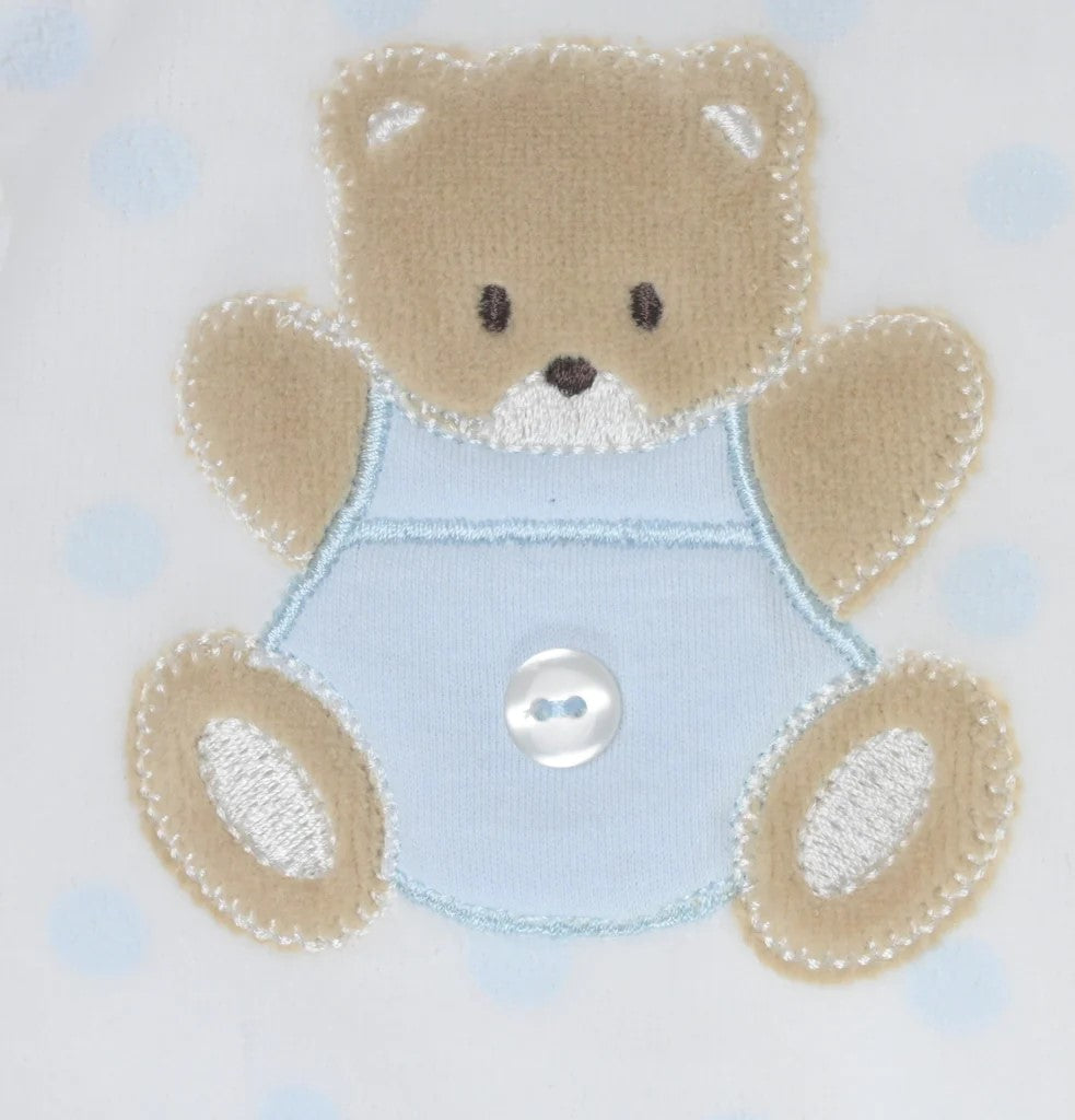 Pex Premature Teddy Spot Sleepsuit Blue