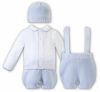 Dani By Sarah Louise Winter Boys Knitted Three Piece Set White/Blue D09554