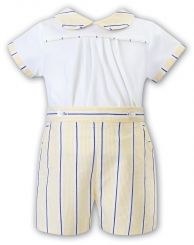 Sarah Louise Boys Summer Two Piece Lemon And Navy 012991