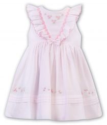 Sarah Louise Summer Sleeveless Pink Embroidered Dress 012904
