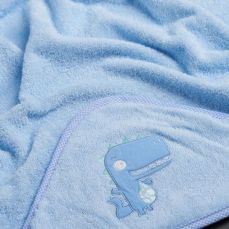 Dandelion Dino Blue Hooded Towel B106