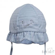 Soft Touch Blue Boys Sunhat With Little Star Embroidery
