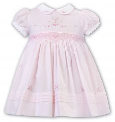 Sarah Louise Summer Embroidered Dress With Collar Pink 012908
