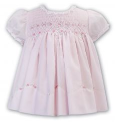 Sarah Louise Summer Pink Smocked Dress With Daisy Embroidery 012887