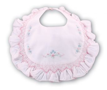 Sarah Louise Bib Pink With Embroidery 003307