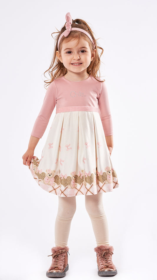 Ebita Teddy Bear And Bow Dress And Headband 9515