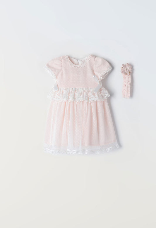 Ebita Summer Ivory Lace And Pink Dress 2528