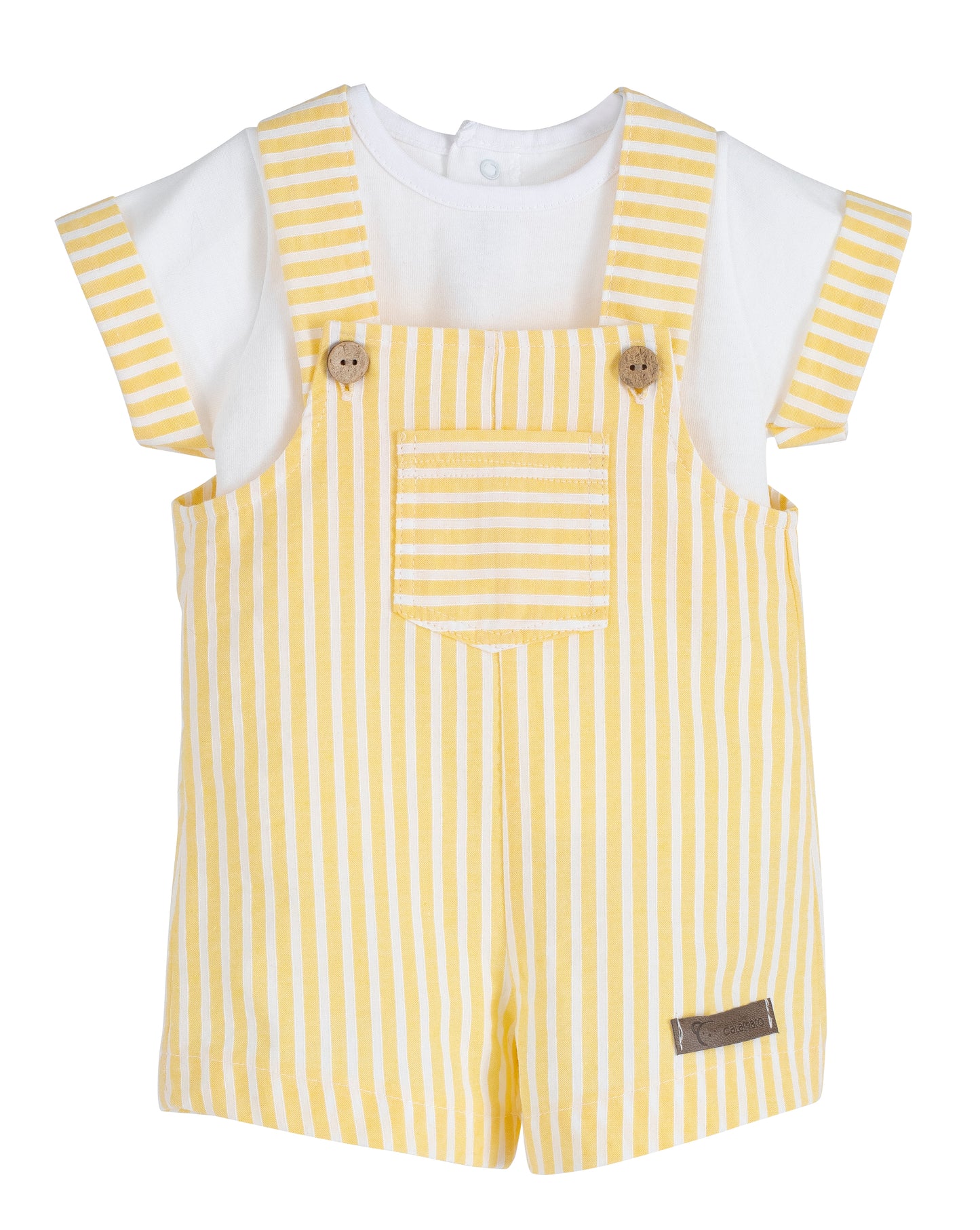 Calamaro Baby Frisa Dungaree Set Lemon 11110