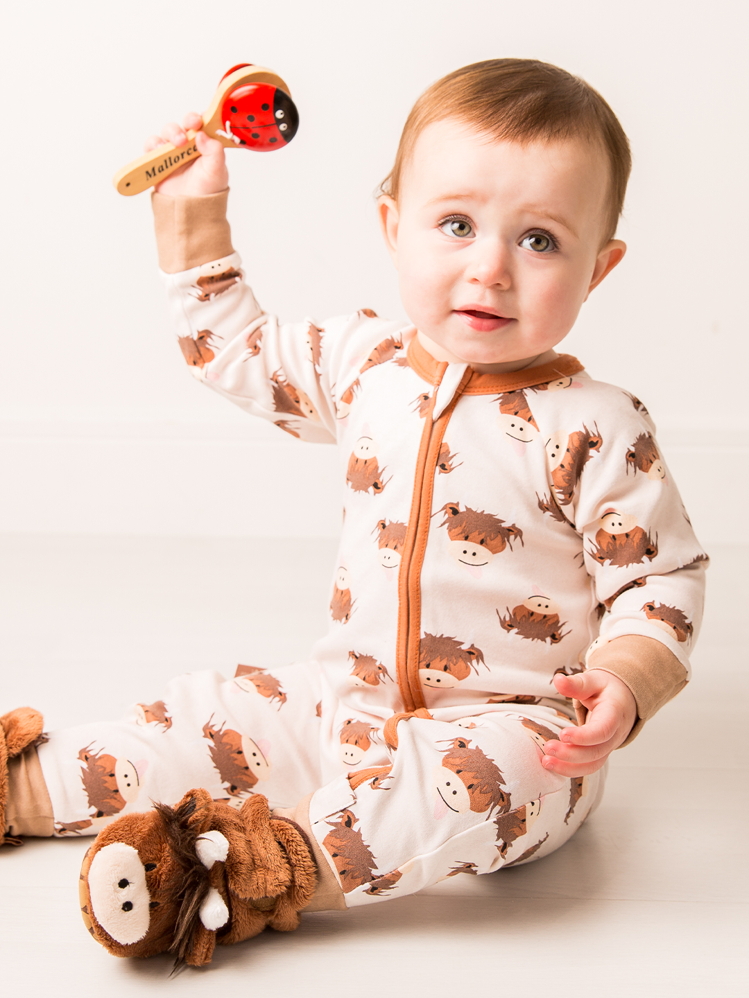 Blade & Rose Neutral Hamish Highland Cow Romper