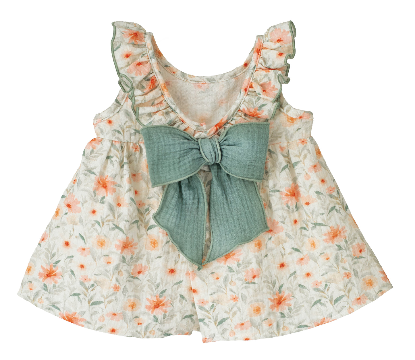 Calamaro Baby Subiyan Floral Dress And Hair Clip 21289