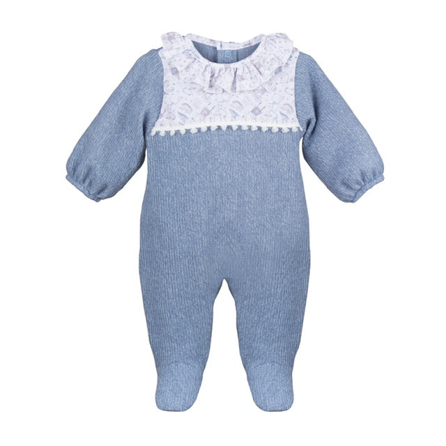 Calamaro Baby Navia Footed Romper Blue 33036