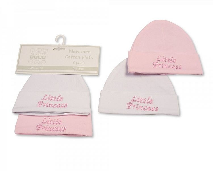 Nursey Time Little Princess Cotton Beanie Hat Two Pack