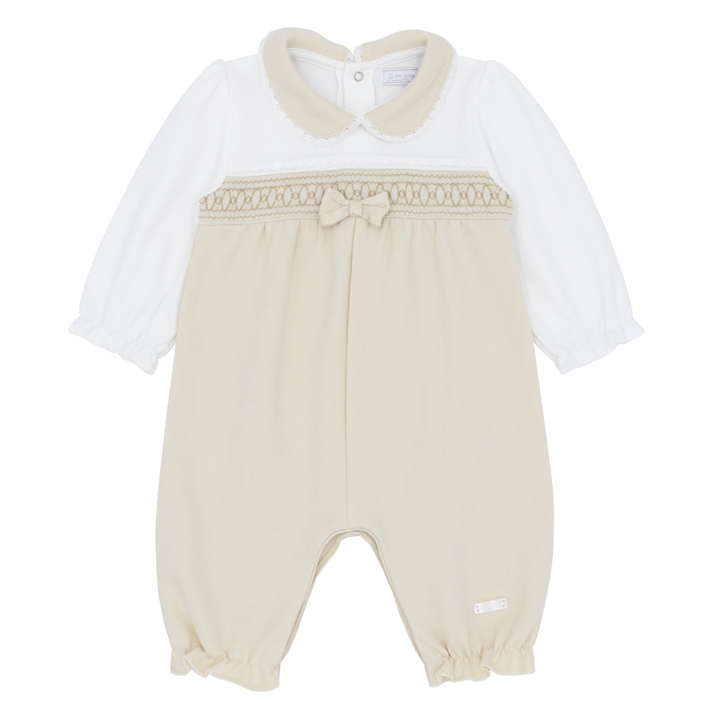 Amore Winter Girls Classic Beige Smocked Romper AM0003