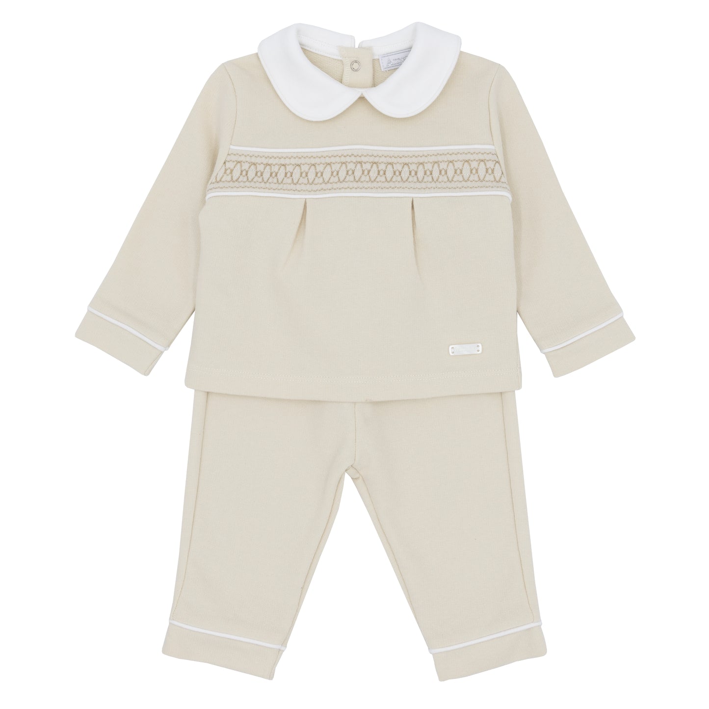 Amore Winter Boys Classic Beige Smocked Two Piece Set AM0006