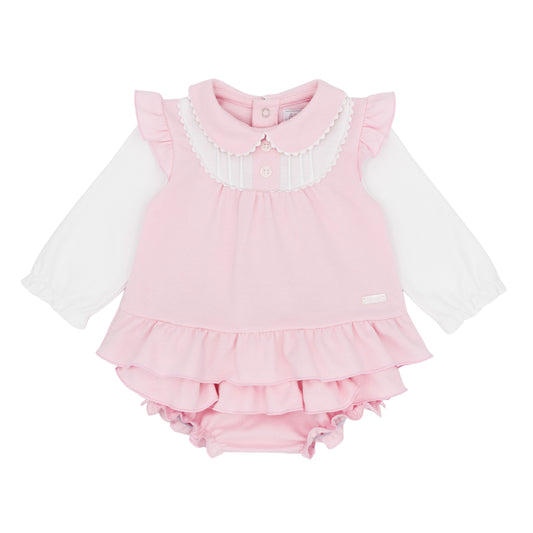 Amore Girls Winter Pink Bows And Kisses Pink Jam Pant Set AM0104