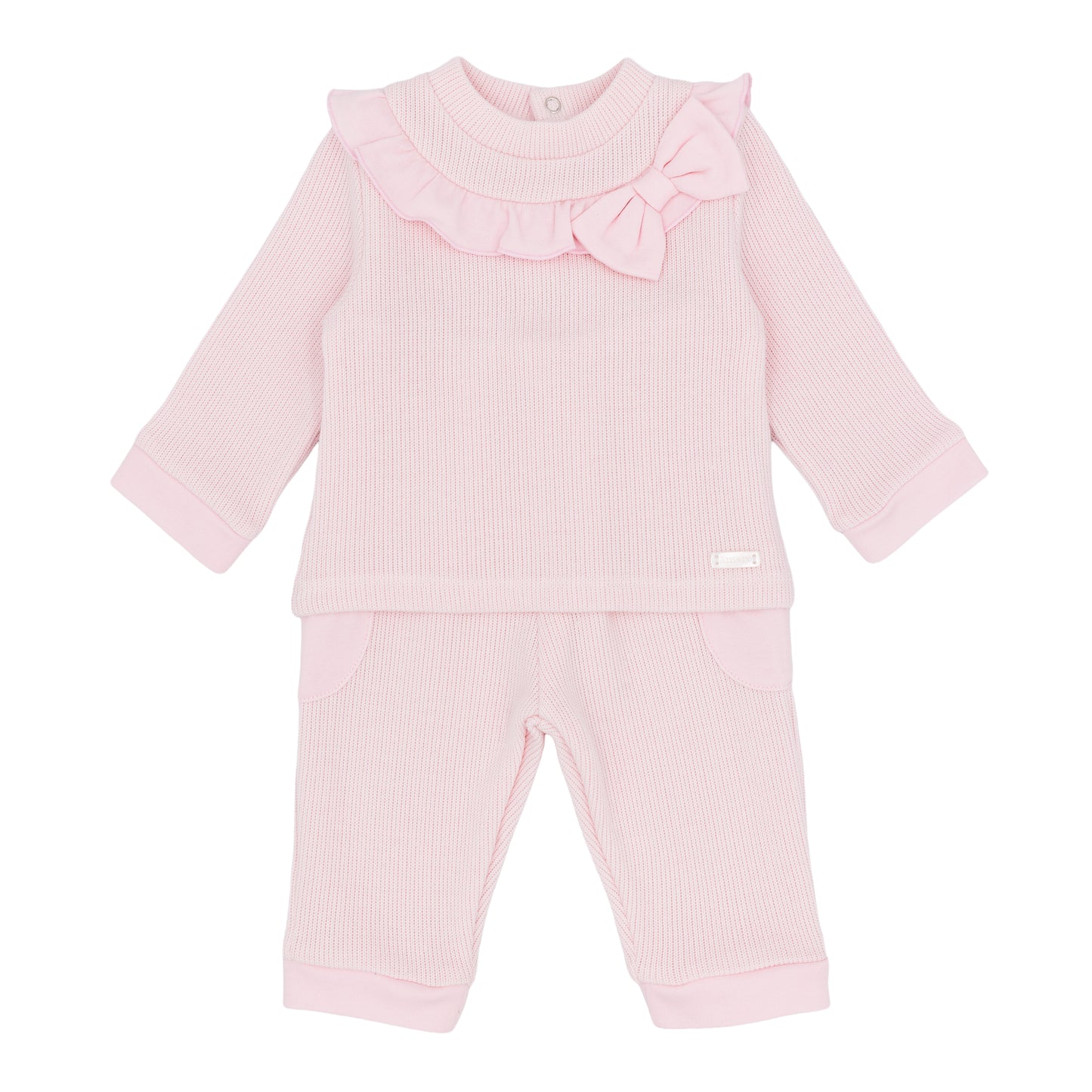 Amore Girls Winter Pink Knitted Rib Jog Set AM0126