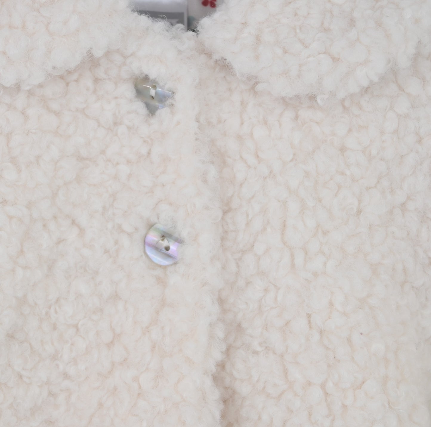 Pex Winter Girls Curly Fleece Jacket Cream