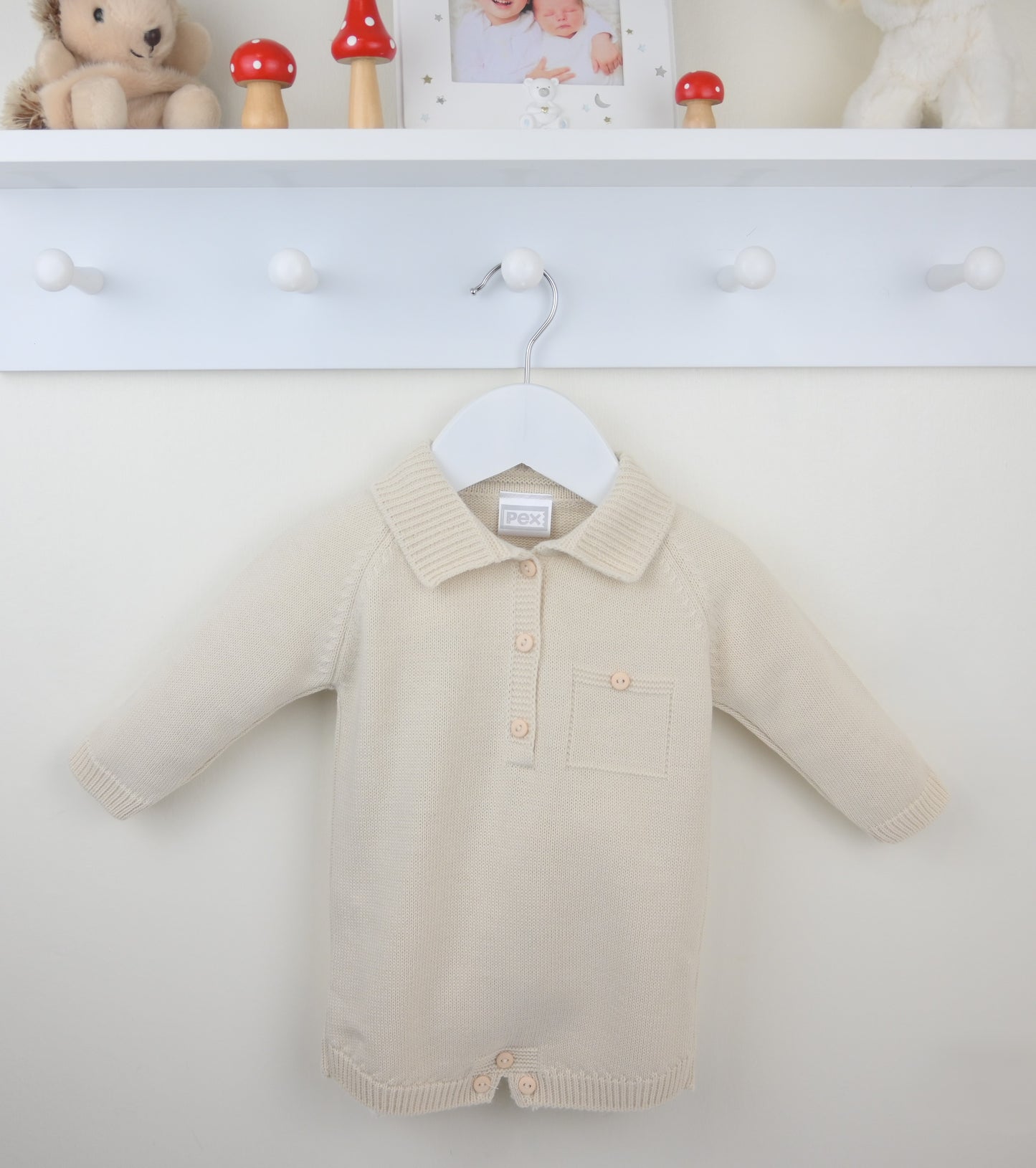 Pex Winter Knitted Louis Romper Natural