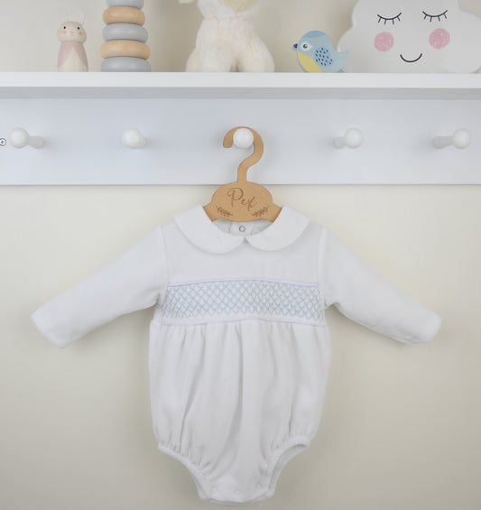 Pex Winter Velour Albert Romper White
