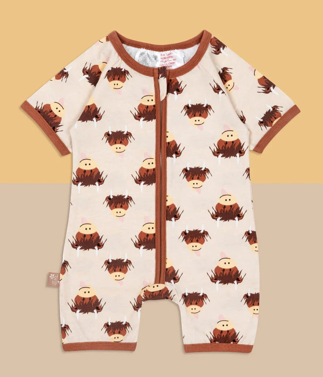 Blade & Rose Neutral Hamish Highland Cow Summer Romper